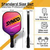 Synco Pickleball Paddle Set | 2 Pickleball Rackets and 4 Pickleballs with Carry Bag | Fiberglass Lightweight Racket with Cushion Comfort Grip (16mm, Latitude Pink)