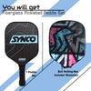 Synco Pickleball Paddle Racket | Performance Lightweight Pickle Bat Racket with Cover Bag | Pickleball Racket with Polypropylene Honeycomb Core and Cushion Comfort Grip (16mm, Carbonium Blue)