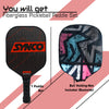 Synco Pickleball Paddle Racket | Performance Lightweight Pickle Bat Racket with Cover Bag | Polypropylene Honeycomb Core and Cushion Comfort Grip (16mm, Carbonium Red)