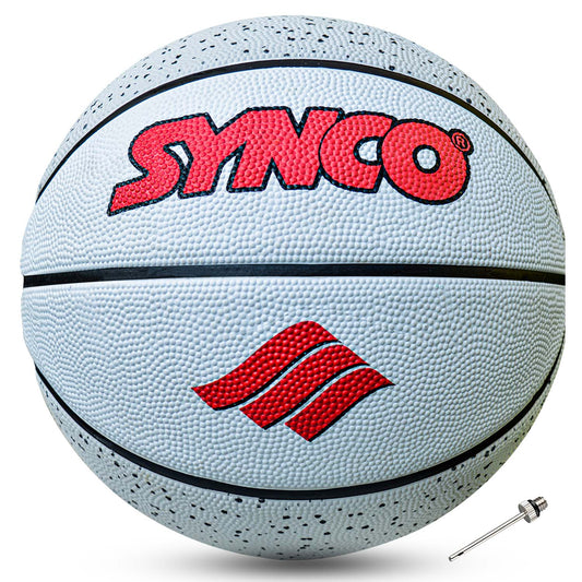 Synco CULTURE Series | Official Men's Basketball | Moulded Technology | 8 Panel | Grey white (Size-7)