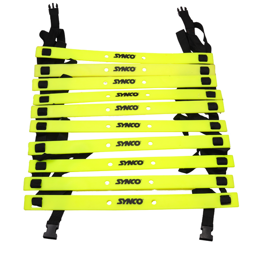 Synco Agility Speed Training Adjustable Ladder | For Training & Fitness with Carry Bag (Yellow, 4m, 10 Rungs)