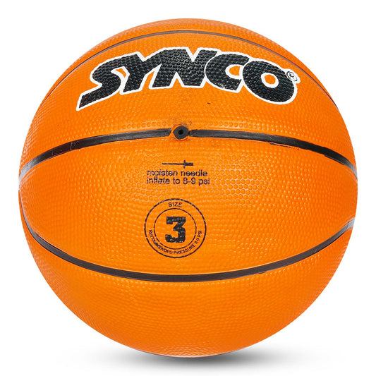 Synco YOUNG CHAMP Series | Kids Basketball | Moulded Technology | 8 Panel | Orange (Size-3)