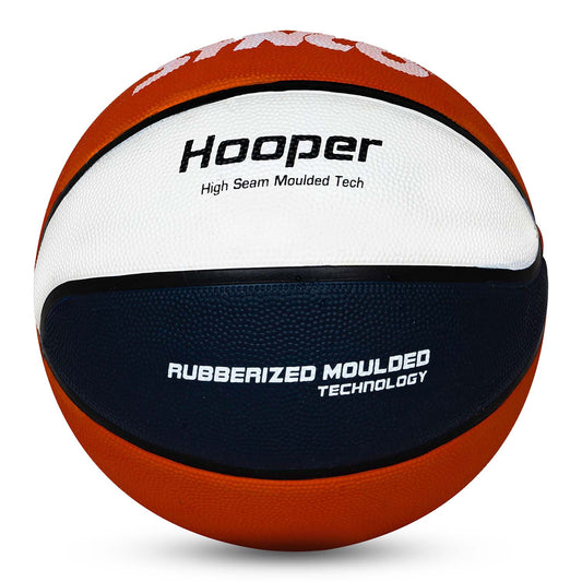 Synco HOOPER Basketball | Official Men's Basketball | Moulded | 8 Panel | Red White Blue (Size-7)