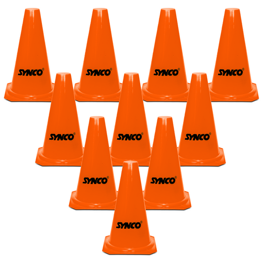 Synco Agility Training Marker Cones | Cones for Training, Fitness & Marking (Traffic Cones) 9 inch, 12 inch