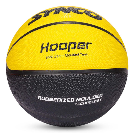 Synco HOOPER Series | Official Men's Basketball | Moulded Technology | 8 Panel | Yellow Black (Size-7)