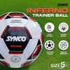 Synco Inferno football | Rubberized Hand Stitched Trainer | 32 Panel | Size - 5 (White)