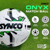 Synco Onyx football | Rubberized Stitched | Match | 32 Panel | Size - 5 (White)