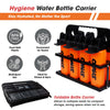 Synco Foldable Water Bottle Carrier with Set of 8 Hygienic Water Bottles (1 L each) Orange