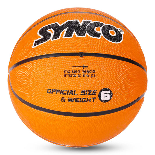 Synco HOOPER Series | Official Men's Basketball | Moulded Technology | 8 Panel | Orange (Size-6)