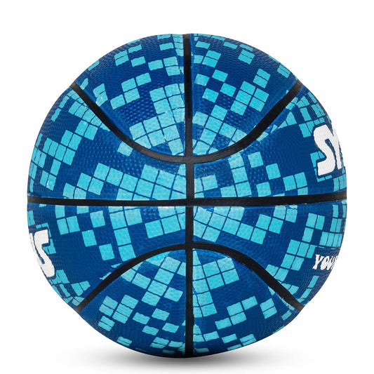 Synco YOUNG CHAMP Series | Kids Basketball | Moulded Technology | 8 Panel | Blue Pixel (Size-3)