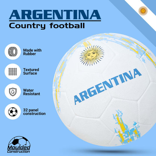 Synco Country Colour Football ARGENTINA Size-5 | Rubber Moulded | Training Soccer ball | Suitable for Hard Ground | for Boy/Girl