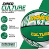 Synco CULTURE Series | Official Women's Basketball | Moulded Technology | 8 Panel | Green White (Size-6)