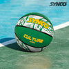 Synco CULTURE Series | Official Men's Basketball | Moulded Technology | 8 Panel | Green White (Size-7)