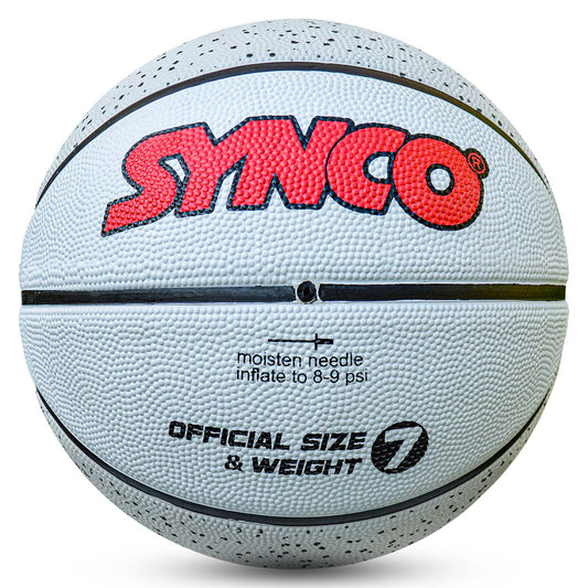 Synco CULTURE Series | Official Men's Basketball | Moulded Technology | 8 Panel | Grey white (Size-7)