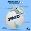 Synco Country Colour Football ARGENTINA Size-5 | Rubber Moulded | Training Soccer ball | Suitable for Hard Ground | for Boy/Girl