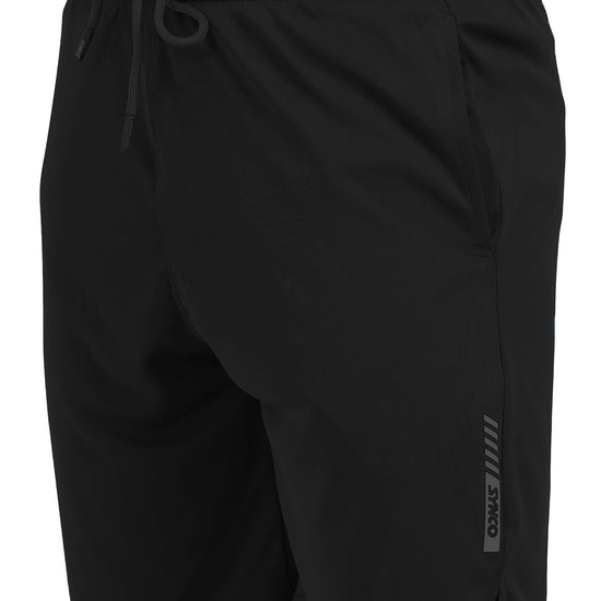 Synco Flare Active Shorts for Men  side front Black colour 