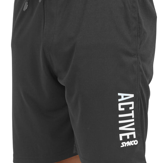 Synco Flex Active Sports Shorts for Men Dark Grey side front 