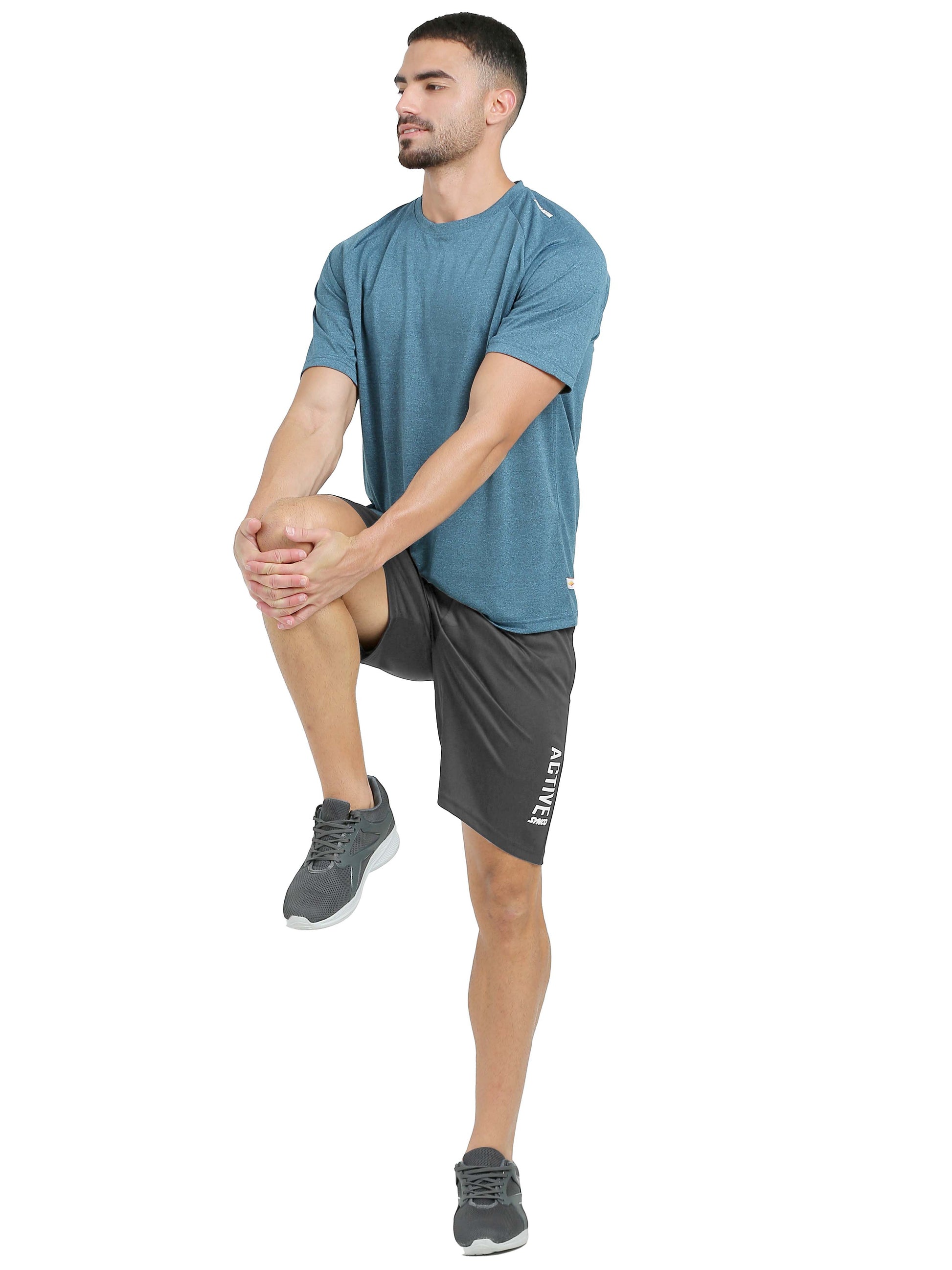 Synco Flex Active Sports Shorts for Men in colour Dark Grey