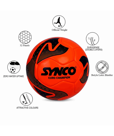 SYNCO Euro Championship PU Football/Soccer Ball Size-5 <br>Orange - 3