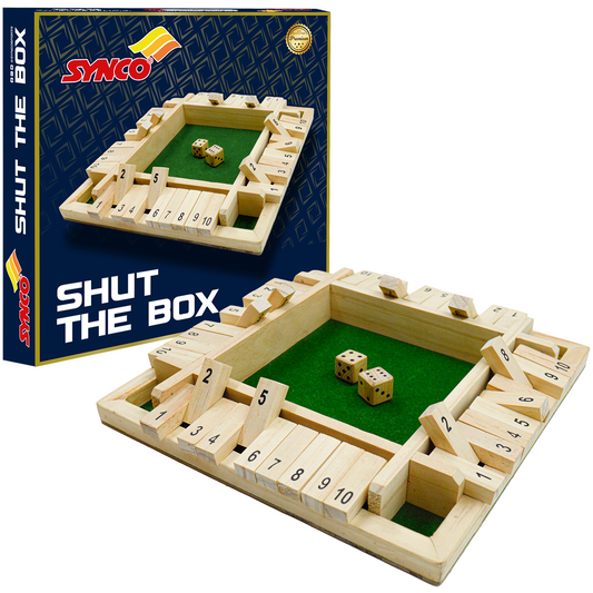 Synco 4 Players Shut The Box Dice Wooden Game