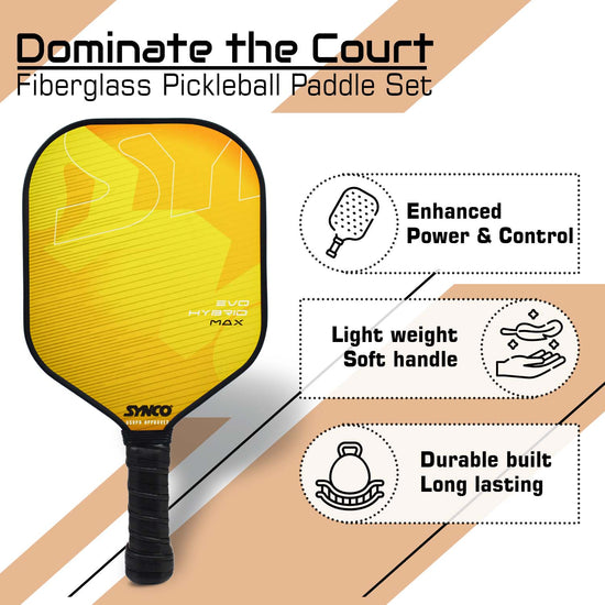 Synco Pickleball Paddle Set Hybrid Max Yellow benifits
