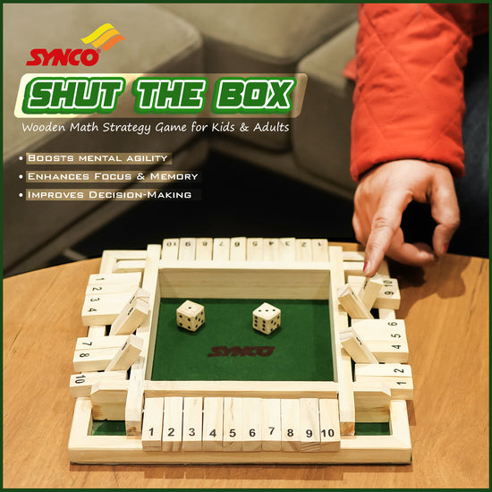 Shut the box wooden Puzzle game Features