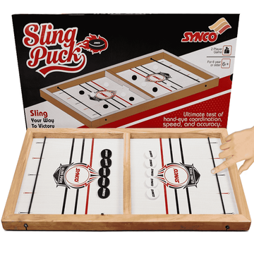 sling puck indoor wooden game synco