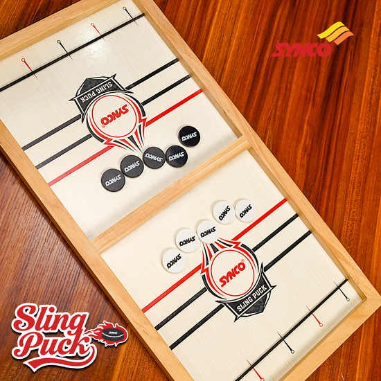 Sling puck wooden indoor houe game