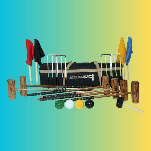 Synco Croquet Sport Gold Croquet Set 6 Player, Professional Set with Croquet Balls and accessories (38inch) for Adult, Perfect for Lawn, Backyard, Parks and Gardens for Fun and Professional Games