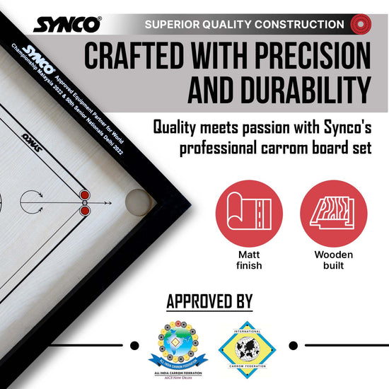20 inch carrom board  superior quality construction  features Synco