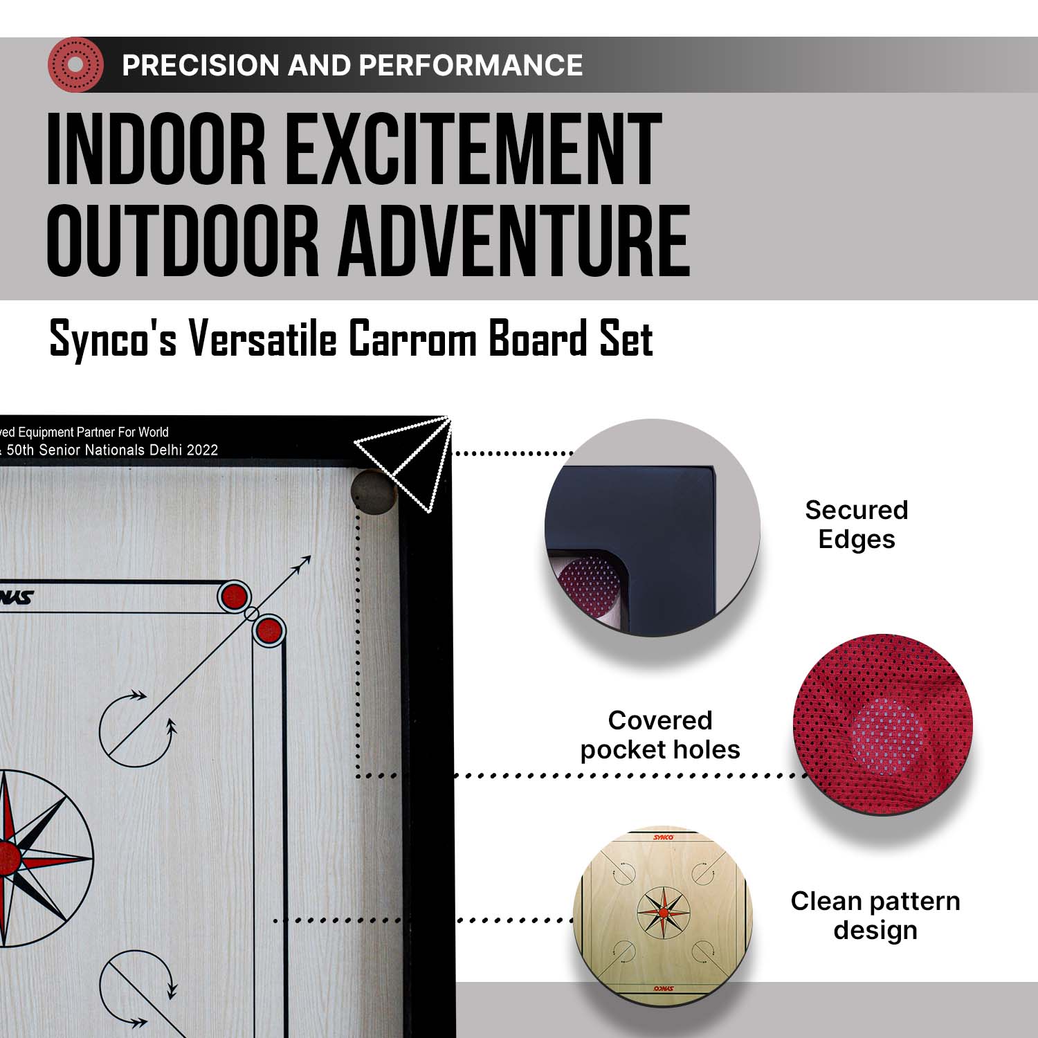 carrom board performance features Synco 
