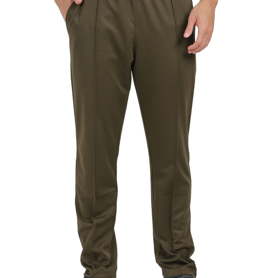 Synco Aeris Performance Trackpant for Men in Olive Green front 