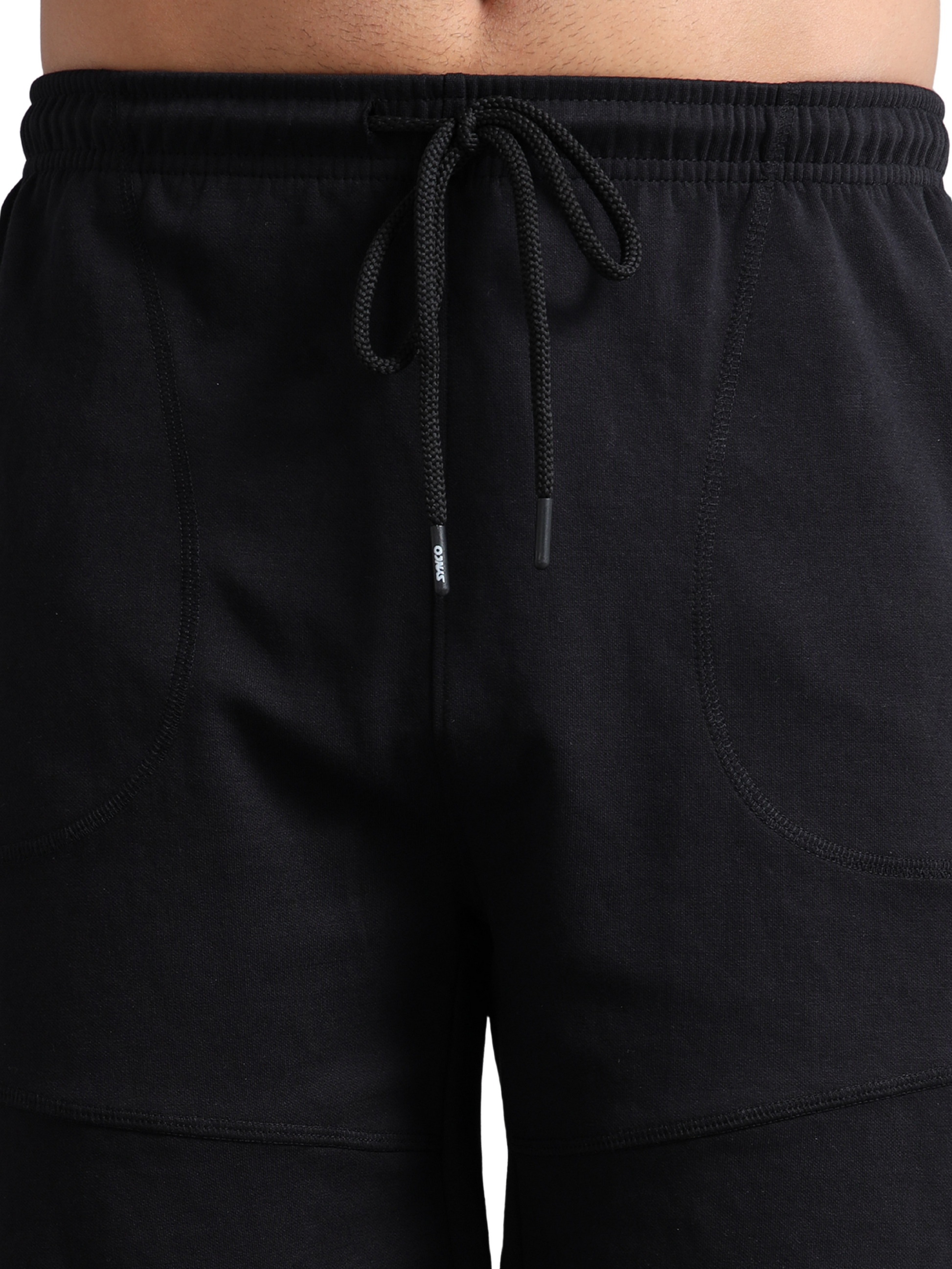Synco AeroFlex Shorts For Men in black colour front 