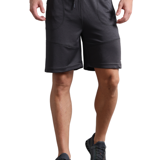 Synco AeroFlex Shorts For Men in  Dark-Grey colour front 