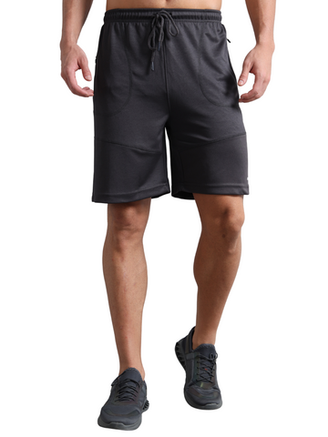 Synco AeroFlex Shorts For Men in  Dark-Grey colour front 