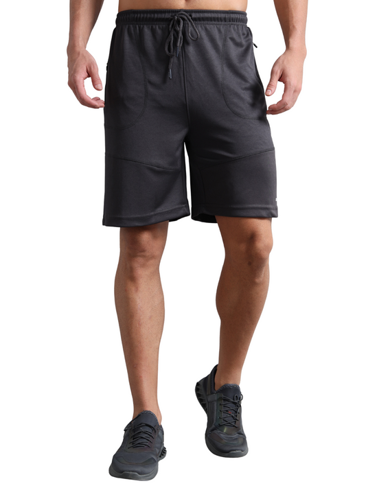 Synco AeroFlex Shorts For Men in  Dark-Grey colour front 