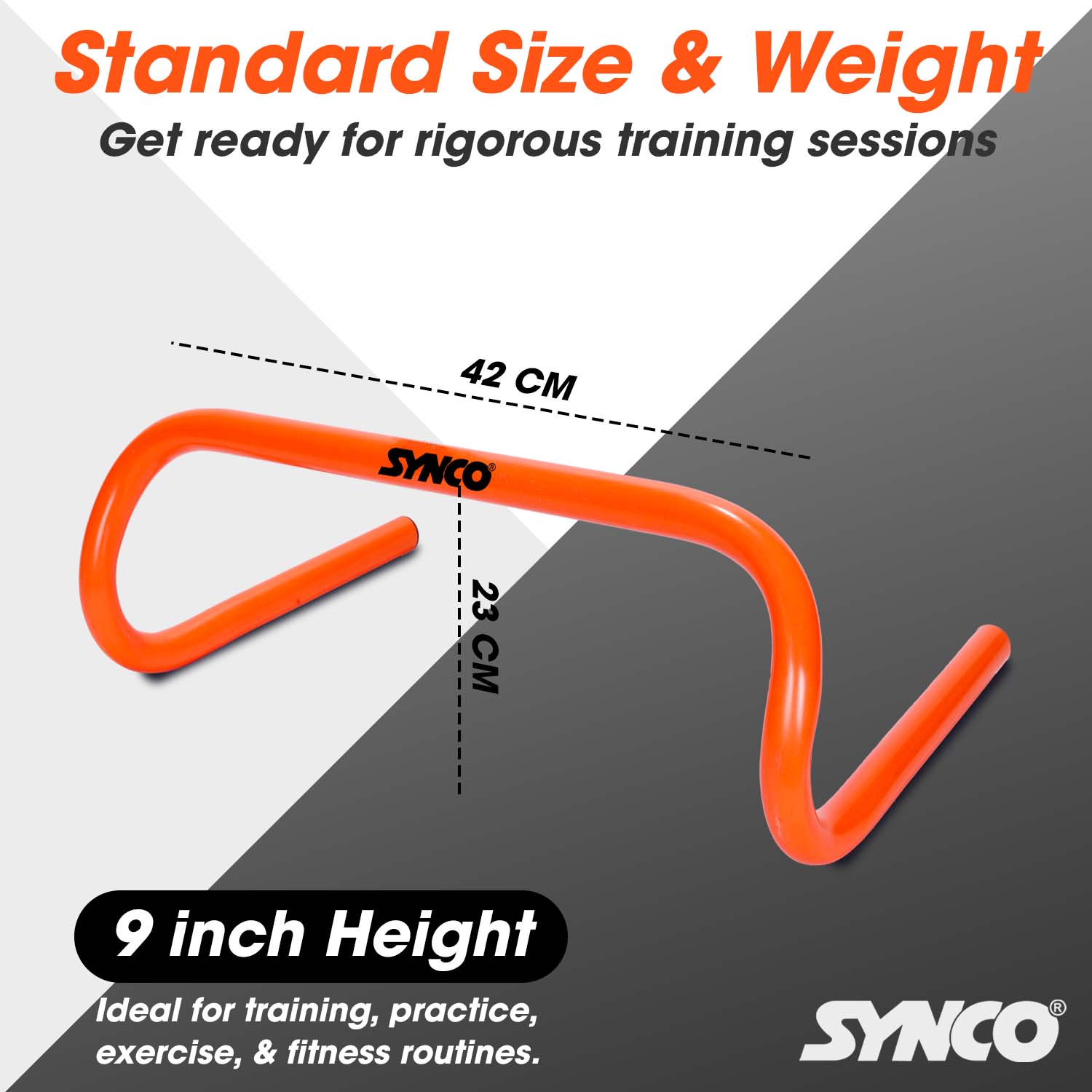 Synco Agility Flat/Round Hurdles size 9inch height