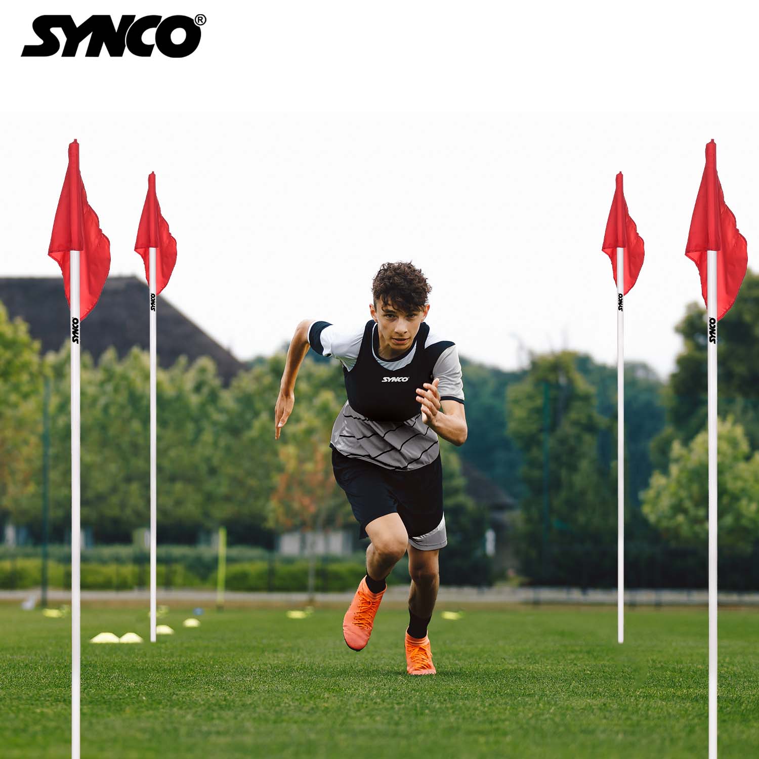 Synco Agility Slalom Spiked Poles (Set of 4) 5.5 ft