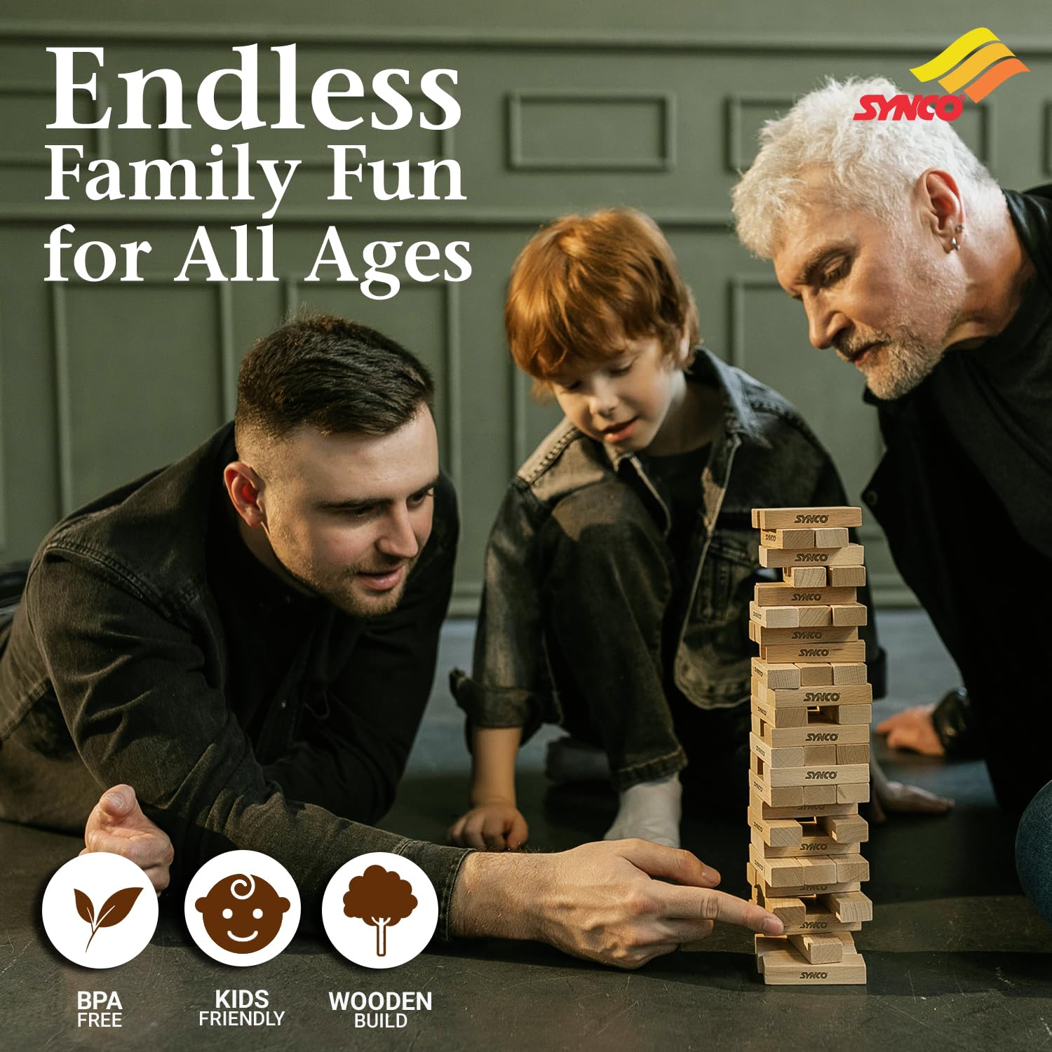 Synco Blocks Stacking Game |Tumbling Tower Best Wooden Puzzle Game for Children & Adult