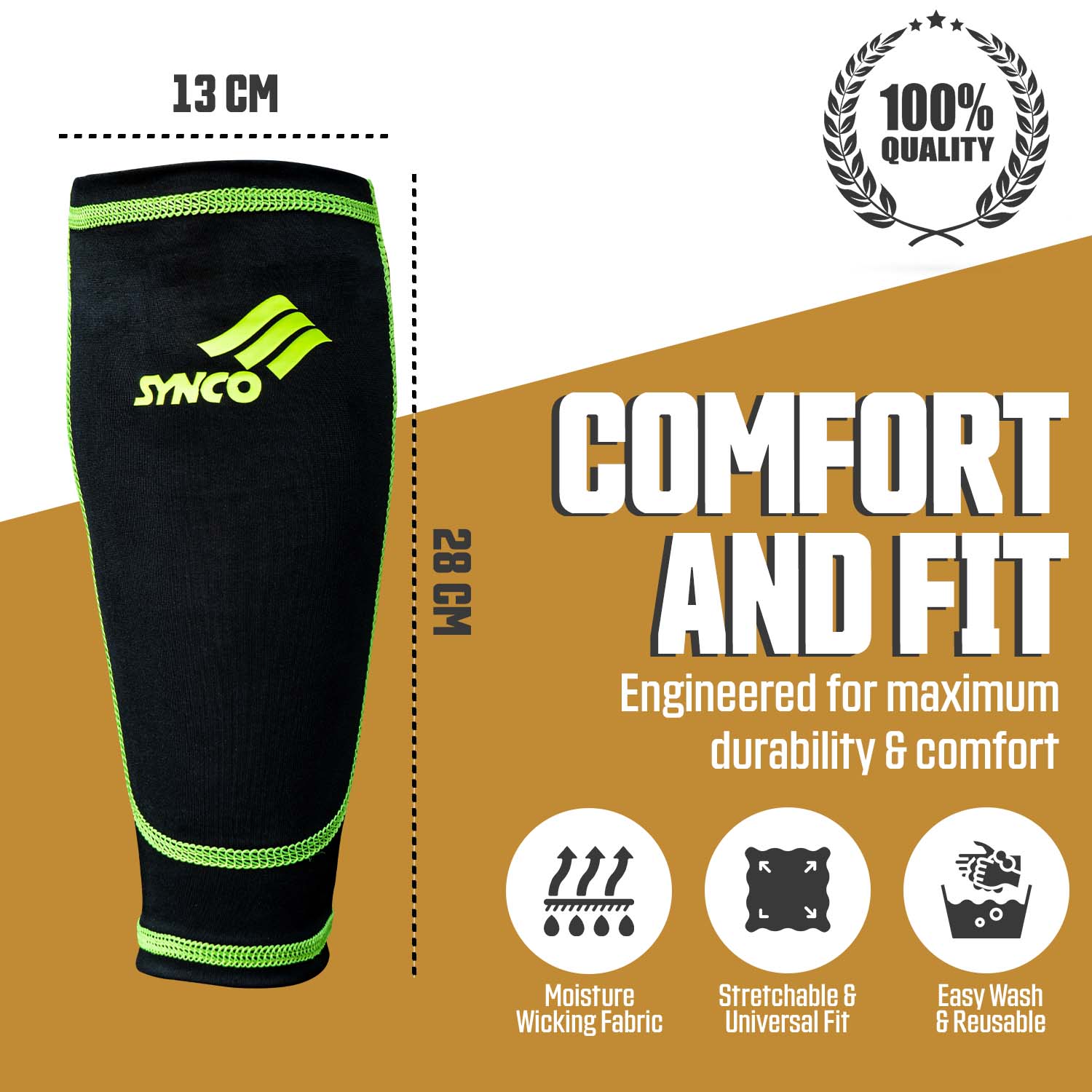 Synco Bolt Shin Guard with Fit and Comfert