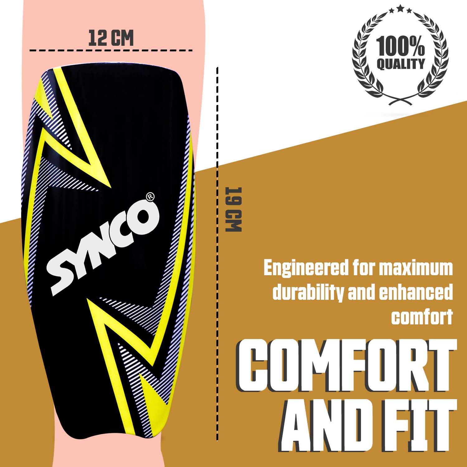 Synco Bolt Shin Guard size dimensions ratio