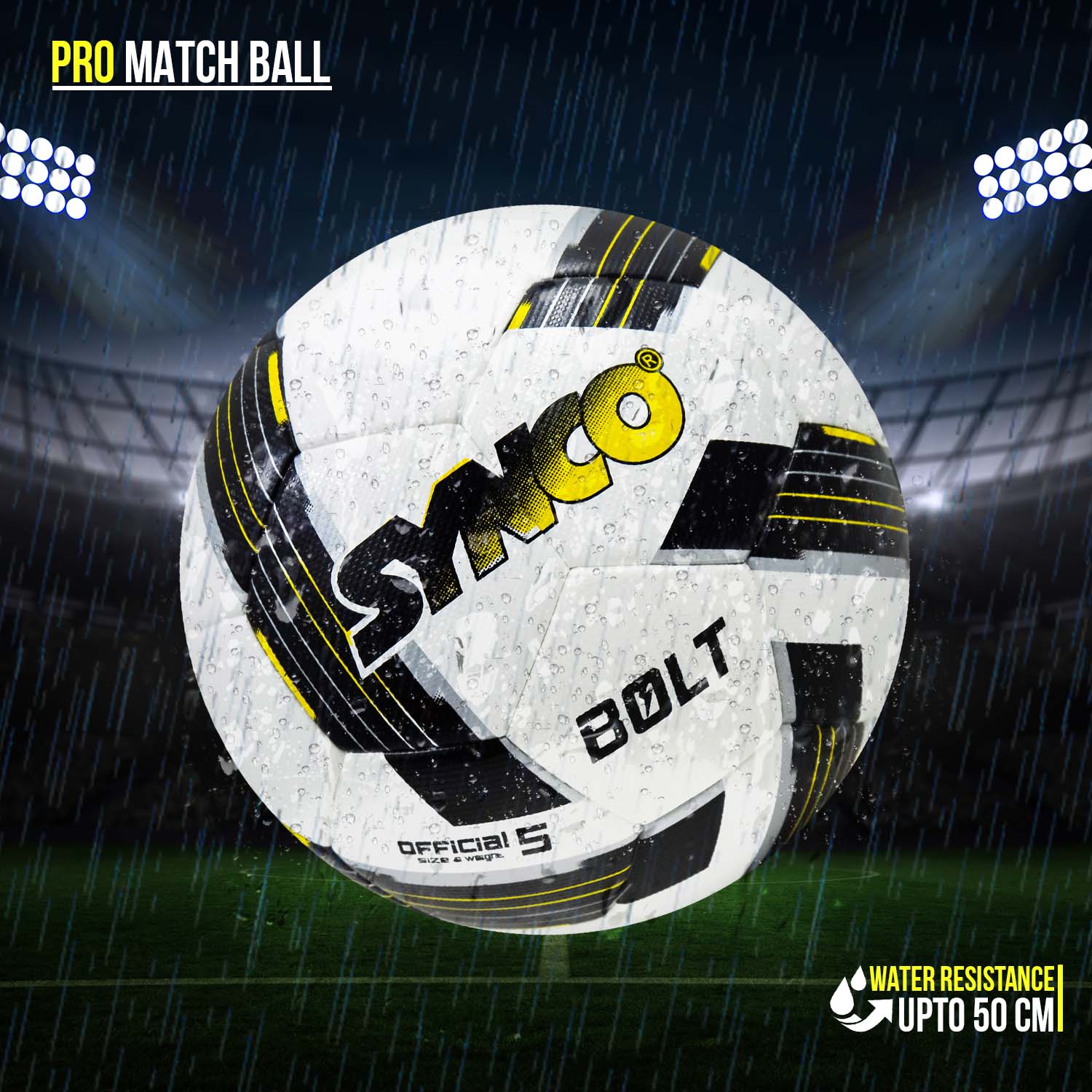 Synco Bolt Thermobonded Football FIFA Approved Football water  resistance resistance