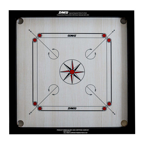 Wooden polished Synco CarromBoard front