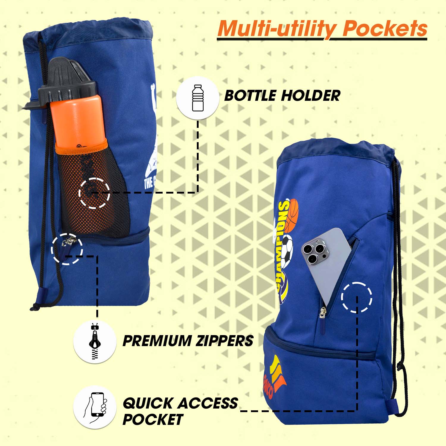 Synco Champion Ball carrying Sports Bag benifits Blue
