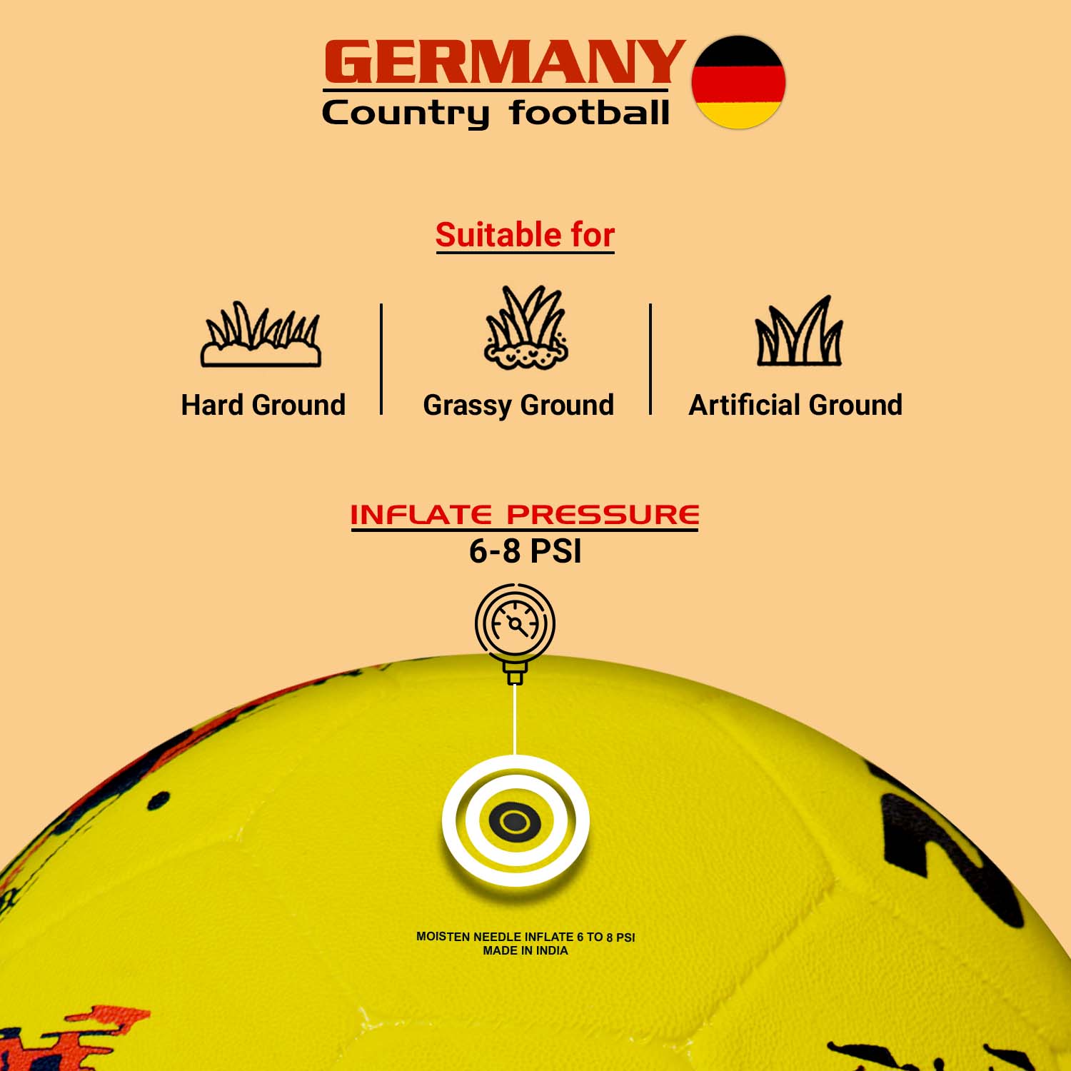 Synco Country Colour Germany Football durable quality