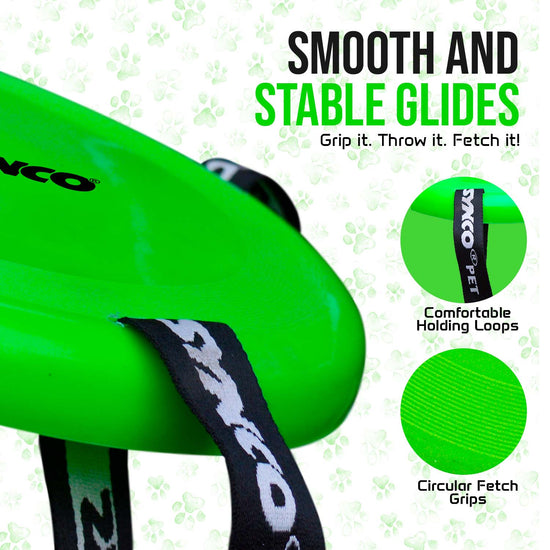 Synco Dog Frisbee with Holding Loops stable glides