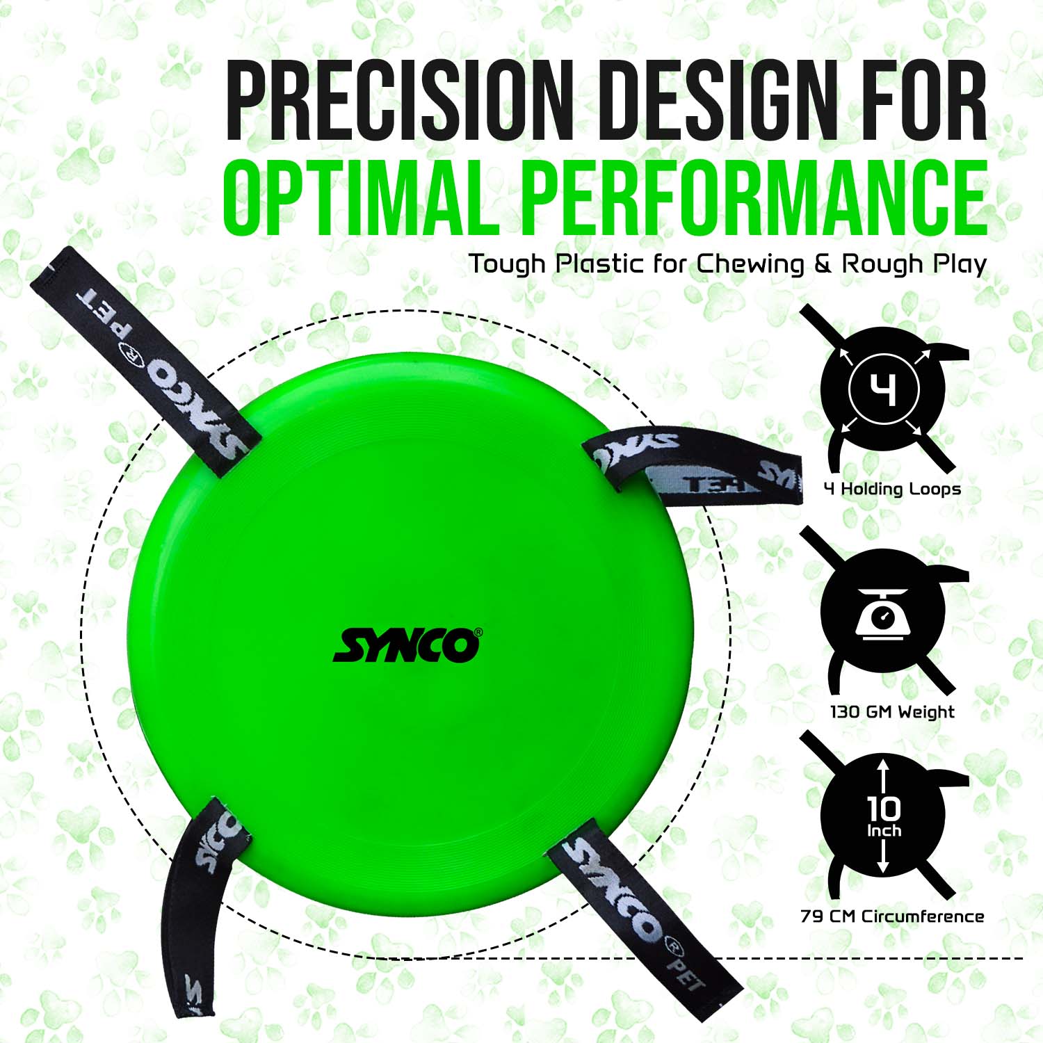Synco Dog Frisbee with Holding Loops optimal performance