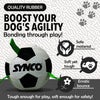Synco Dog Toy Football with Green Holding Loops white  Quality Rubber