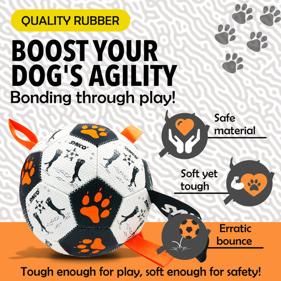 Synco Dog Toy Football Graphic Orange safe build