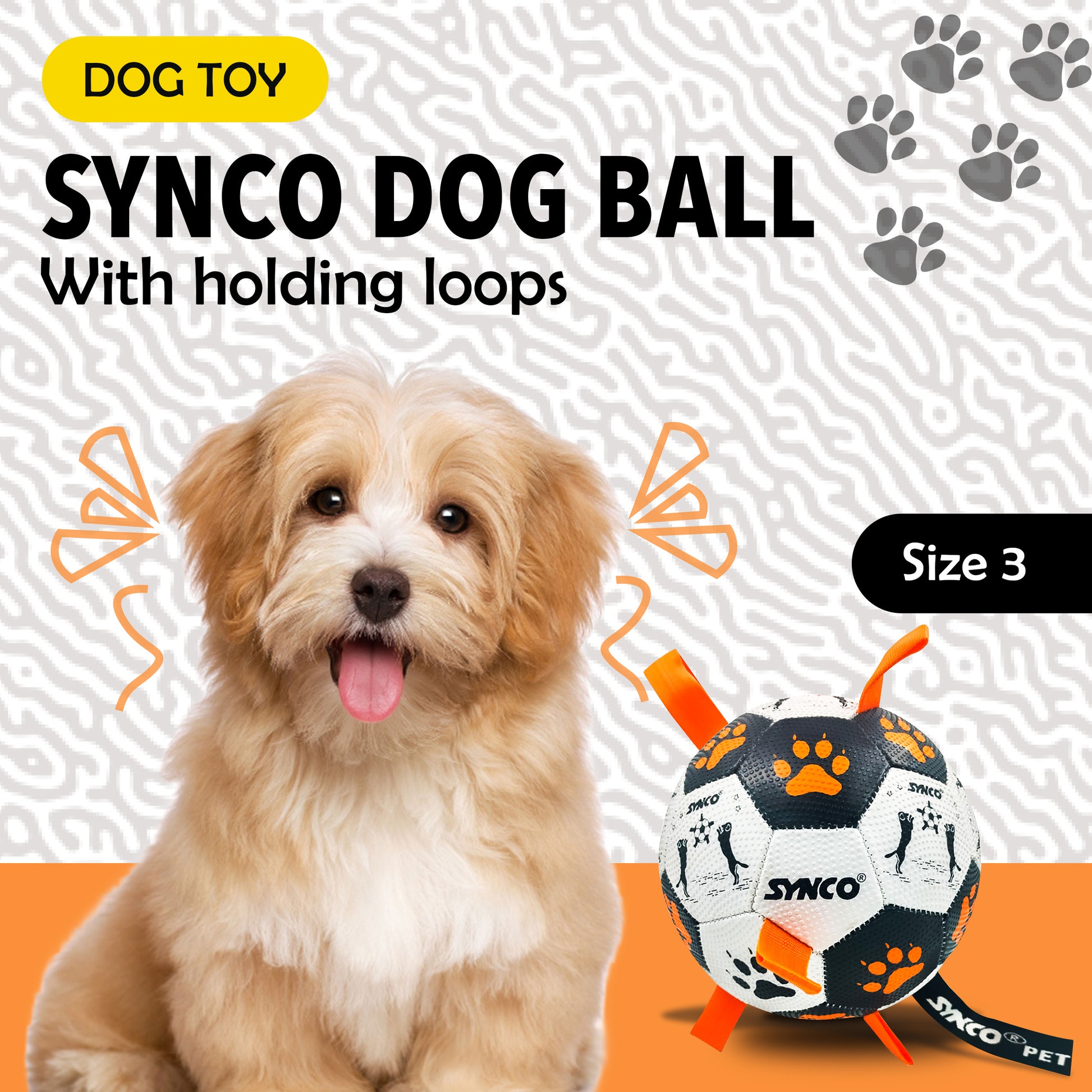 Synco Dog Toy Football orange size 3